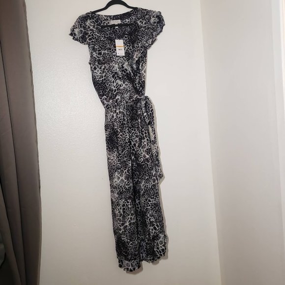 New Sofia Vergara Women's Short Sleeve Wrap Front Maxi Dress Size Medium M - Picture 6 of 9
